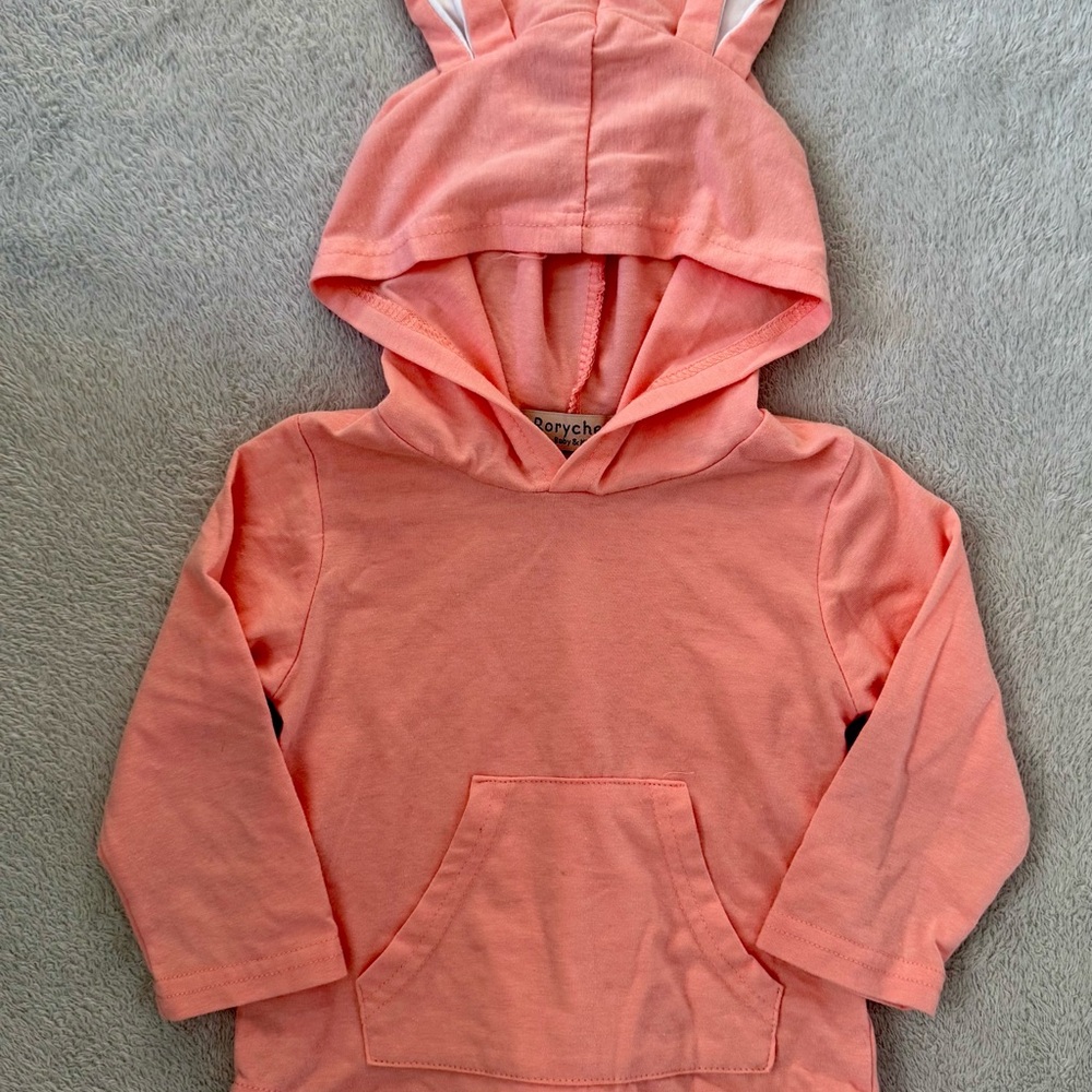 Source Unknown Coral Hoodie with Bunny Ears